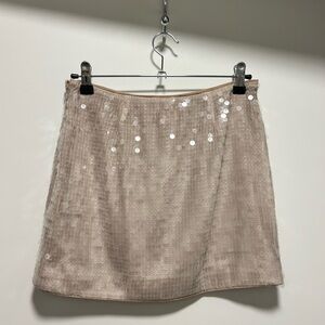 Lovers and Friends x Maggie MacDonald Nadia Mini Skirt in Light Tan